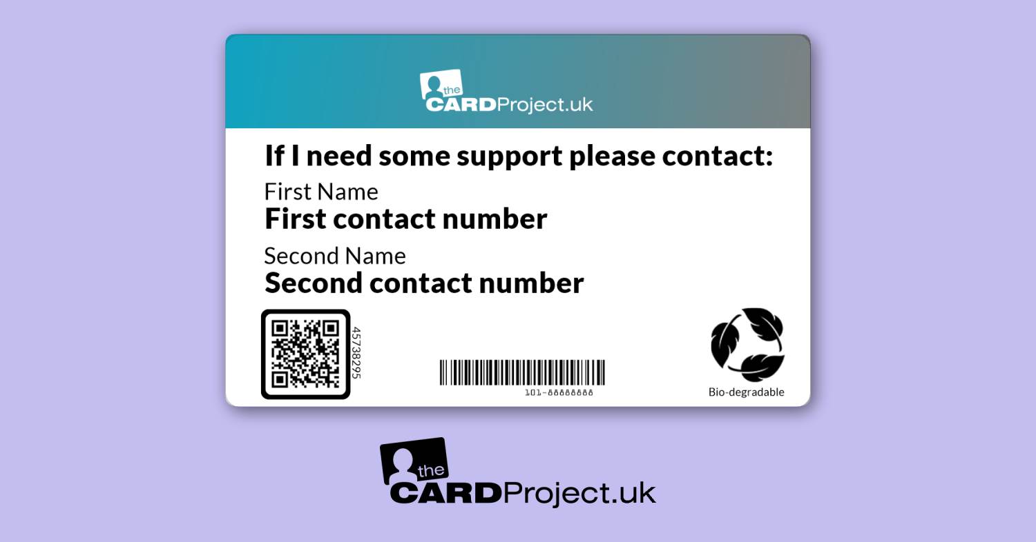 OCD (Obsessive compulsive disorder) Awareness Photo Medical ID Alert Card  (REAR)